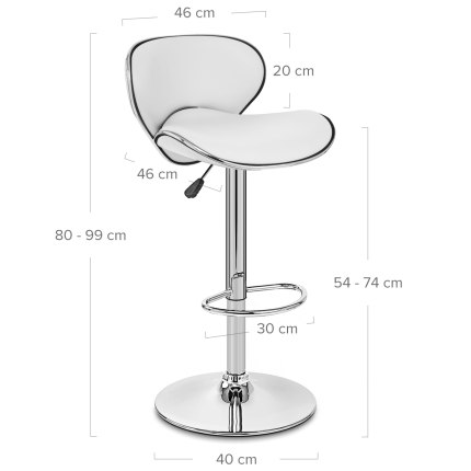 Duo Bar Stool White Dimensions