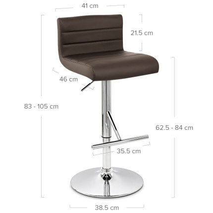 Style Bar Stool Brown Dimensions