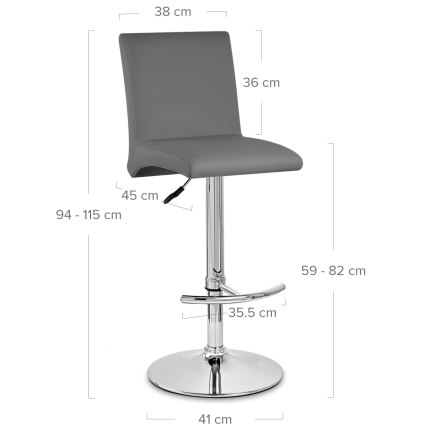 Deluxe High Back Stool Grey Dimensions