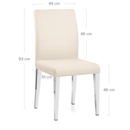 Dash Dining Chair Cream Dimensions