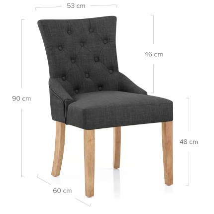 Verdi Chair Oak & Grey Dimensions