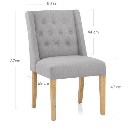 Chatsworth Oak Dining Chair Grey Dimensions