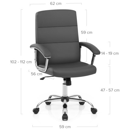 Stanford Office Chair Grey Dimensions