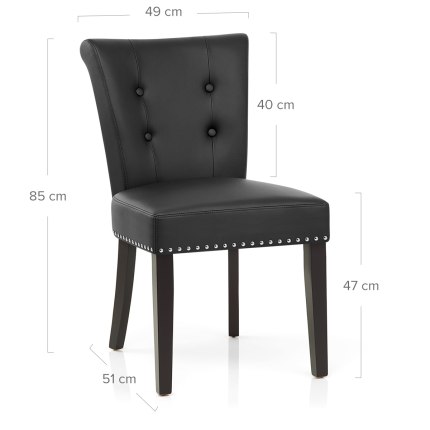 Buckingham Dining Chair Black Leather Dimensions