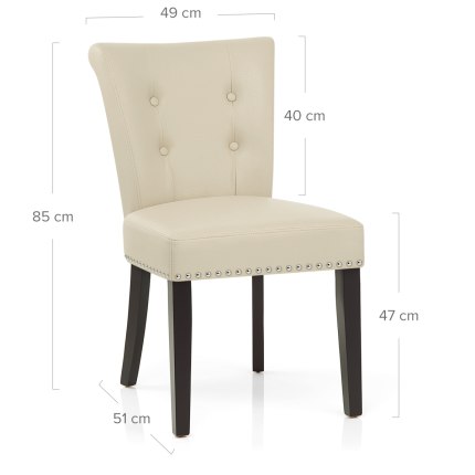 Buckingham Dining Chair Cream Leather Dimensions