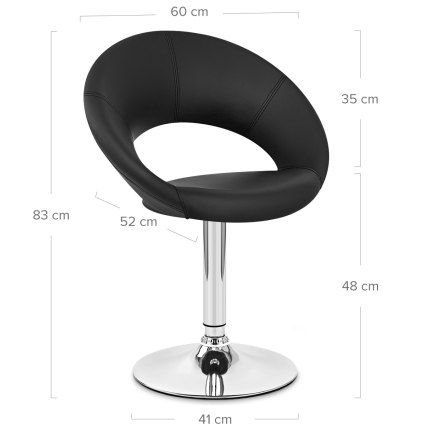 Clementine Chair Black Dimensions