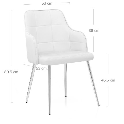 Dawn Dining Chair White Dimensions