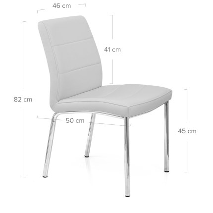 Chrome Breakfast Dining Chair Grey Dimensions