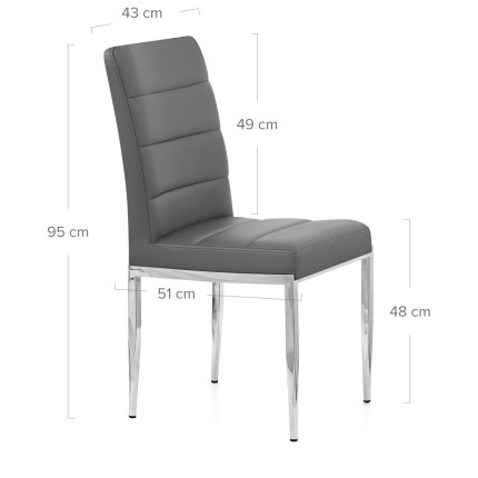 Taurus Dining Chair Grey Dimensions
