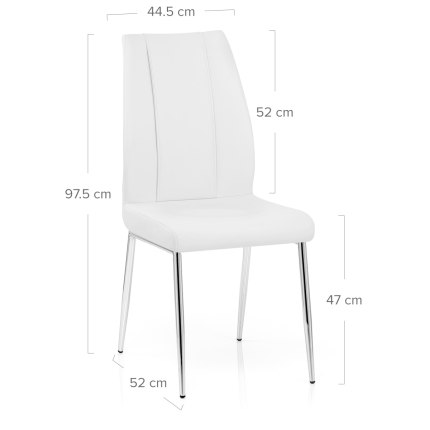 Maxwell Dining Chair White Dimensions
