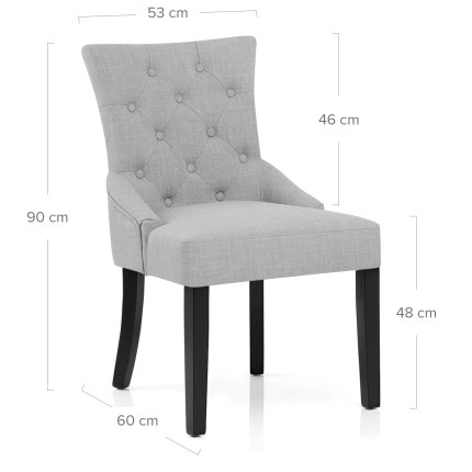 Verdi Chair Light Grey Dimensions