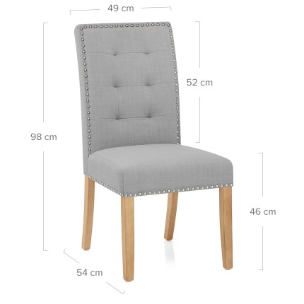 Arlington Dining Chair Grey Fabric Dimensions