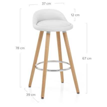 Jive Wooden Stool White Dimensions