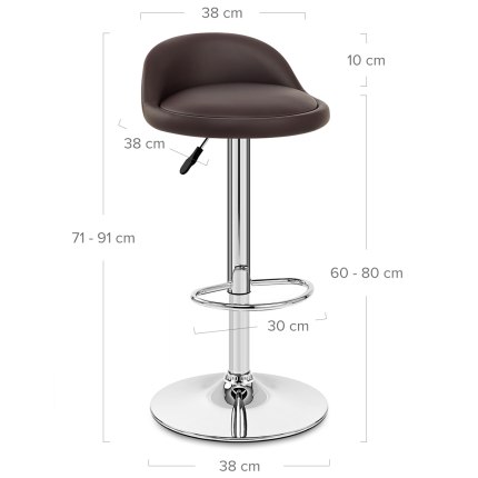 Lulu Real Leather Stool Brown Dimensions