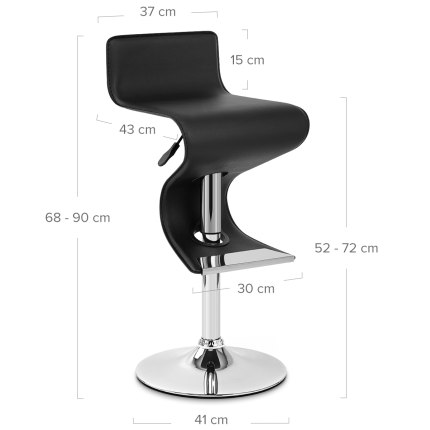 Profile Faux Leather Stool Black Dimensions