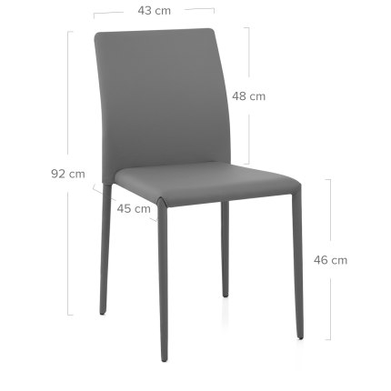 Joshua Dining Chair Grey Dimensions
