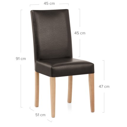 Chicago Oak Dining Chair in Brown Dimensions