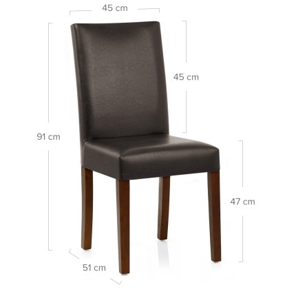 Chicago Walnut Dining Chair Brown Dimensions