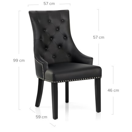 Ascot Dining Chair Black Leather Dimensions