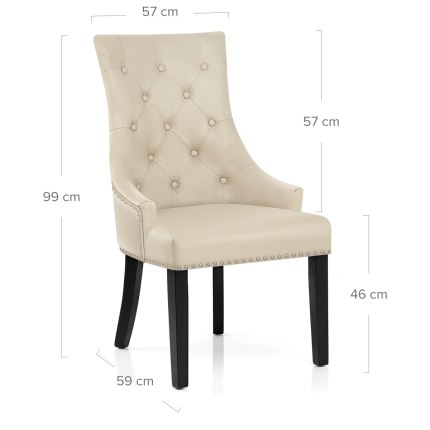 Ascot Dining Chair Cream Leather Dimensions