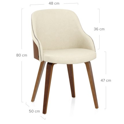 Fusion Walnut Chair Cream Dimensions