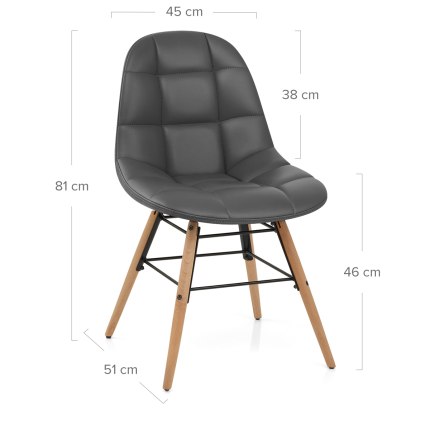 Tate Chair Grey Dimensions
