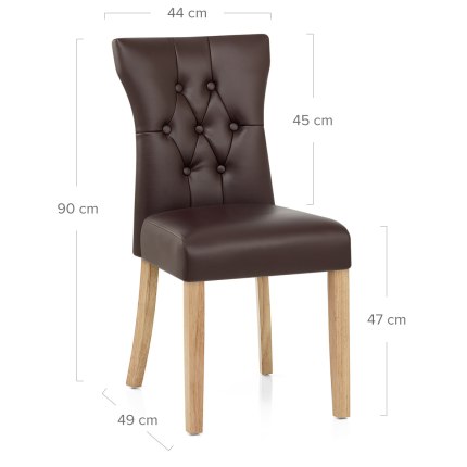 Bradbury Oak Dining Chair Brown Dimensions