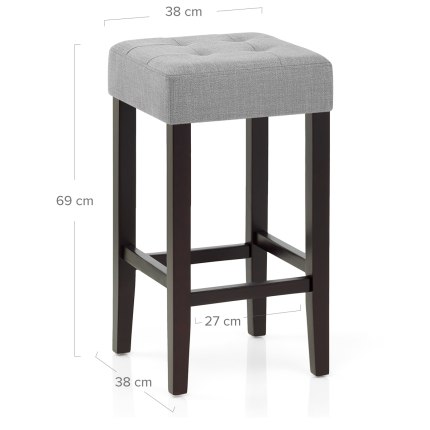 Oliver Wenge Stool Grey Fabric Dimensions