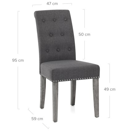Moreton Dining Chair Charcoal Fabric Dimensions