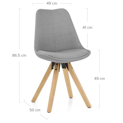 Aero Dining Chair Grey Fabric Dimensions