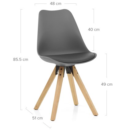 Aero Dining Chair Grey Dimensions