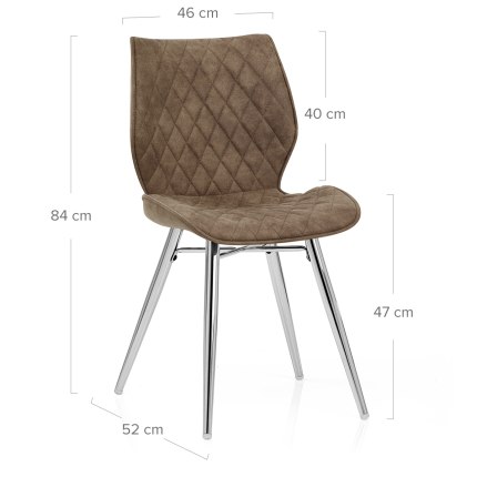 Lux Dining Chair Antique Brown Dimensions