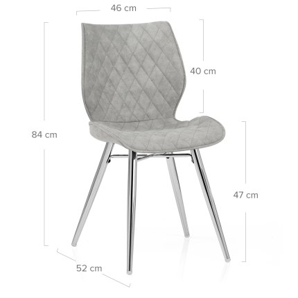 Lux Dining Chair Antique Grey Dimensions