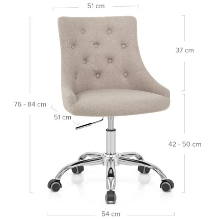 Sofia Office Chair Tweed Fabric Dimensions