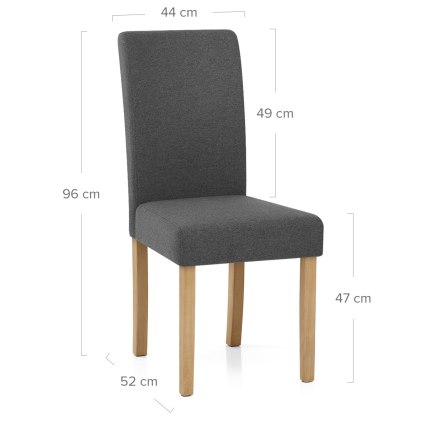 Jackson Dining Chair Charcoal Fabric Dimensions