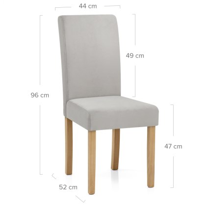 Jackson Dining Chair Grey Velvet Dimensions