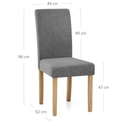 Jackson Dining Chair Grey Fabric Dimensions
