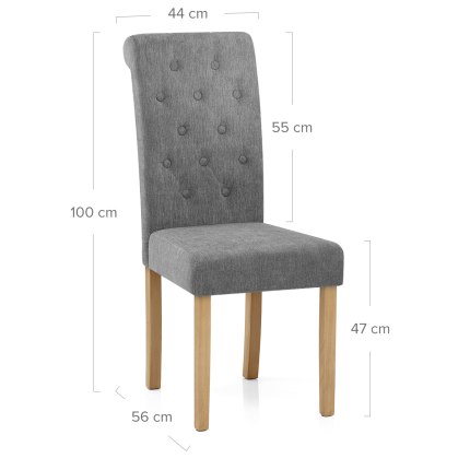 Portland Dining Chair Grey Fabric Dimensions
