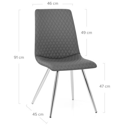 Trevi Dining Chair Charcoal Dimensions