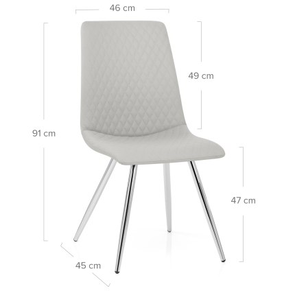 Trevi Dining Chair Light Grey Dimensions