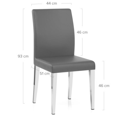 Dash Dining Chair Grey Dimensions