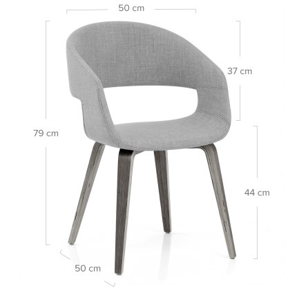 Marcus Dining Chair Light Grey Dimensions