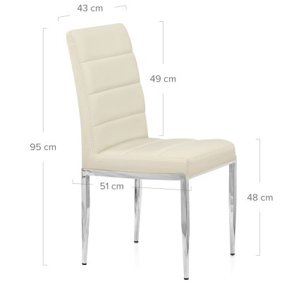 Taurus Dining Chair Cream Dimensions