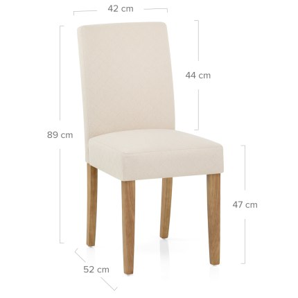 Austin Dining Chair Cream Dimensions