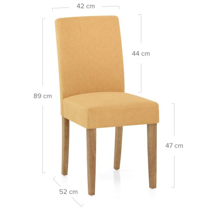 Austin Dining Chair Mustard Dimensions