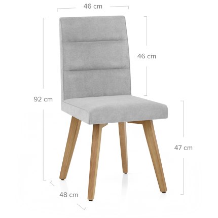 Hadley Dining Chair Grey Velvet Dimensions