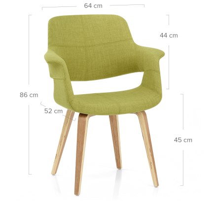 Lloyd Dining Chair Oak & Green Dimensions