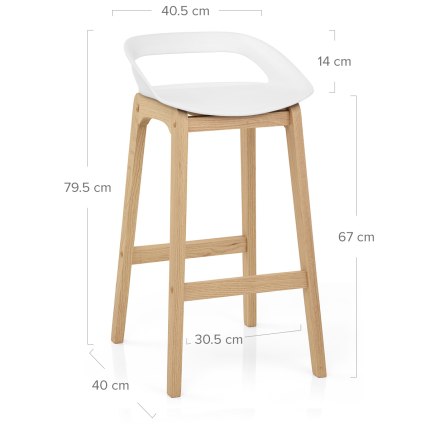 Crew Wooden Bar Stool White Dimensions