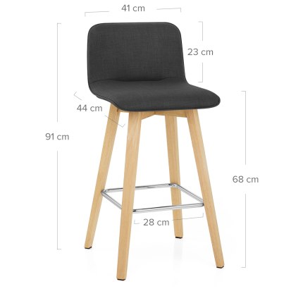 Tide Wooden Stool Black Fabric Dimensions