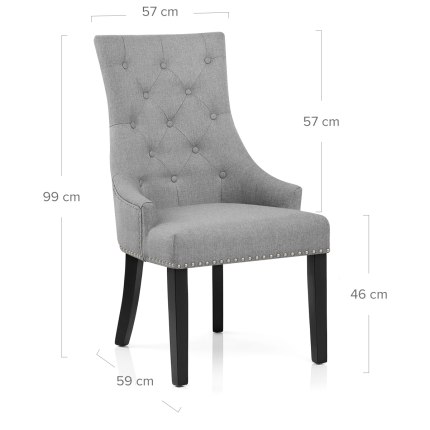 Ascot Dining Chair Grey Fabric Dimensions
